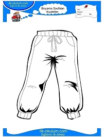 Çocuklar İçin Eşofman-Pijama Boyama Sayfaları 